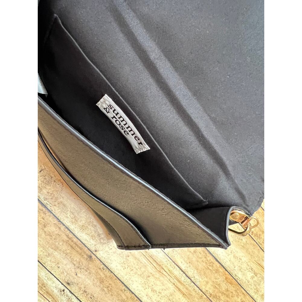 Summer & Rose Celine Black Leather Crossbody Bag Purse Vegan Leather - Picture 5 of 5
